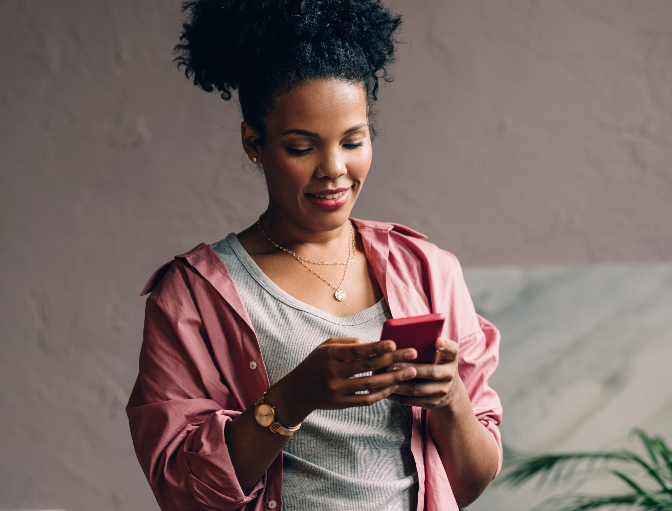 woman using phone