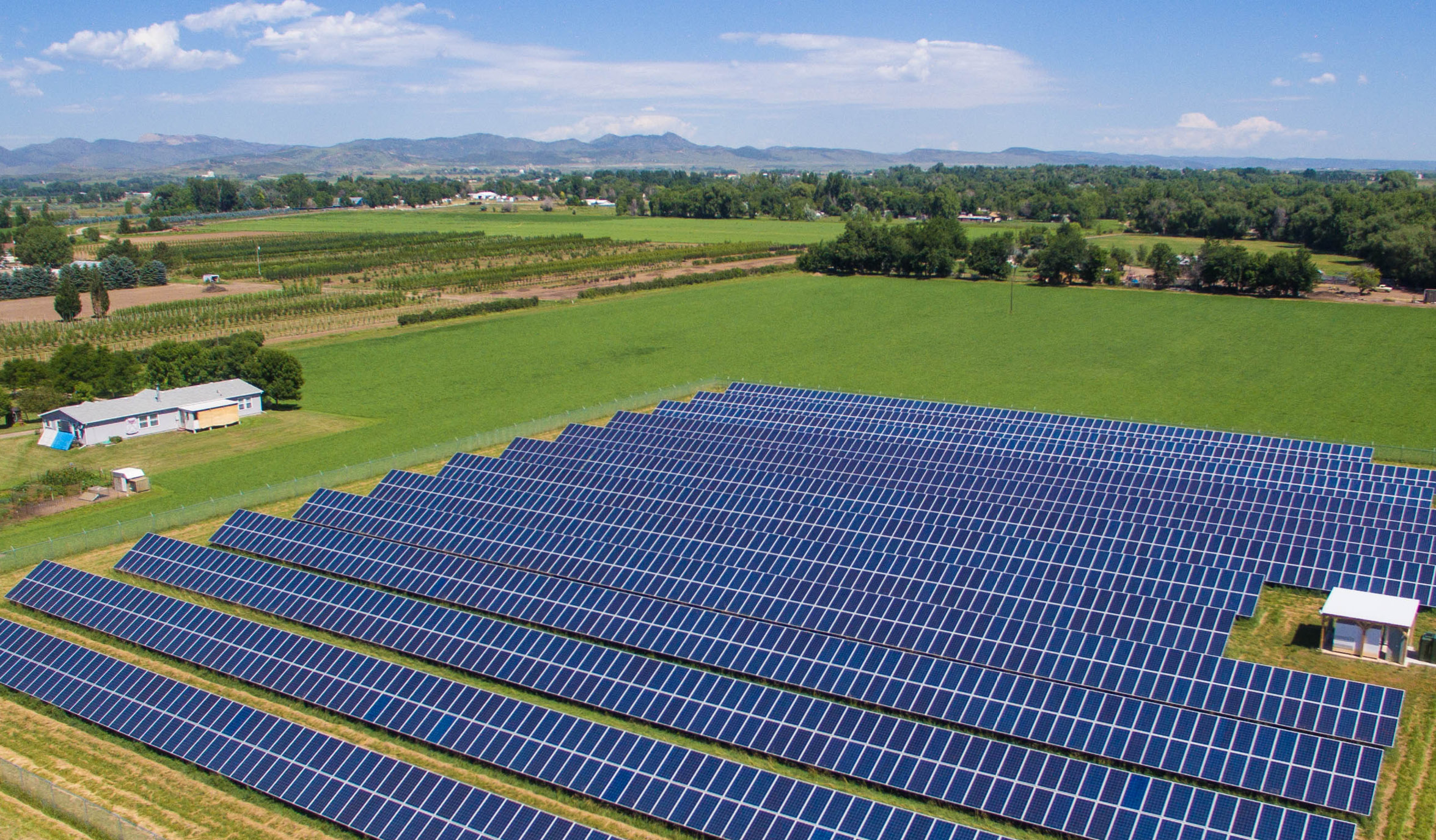 community solar with mountains