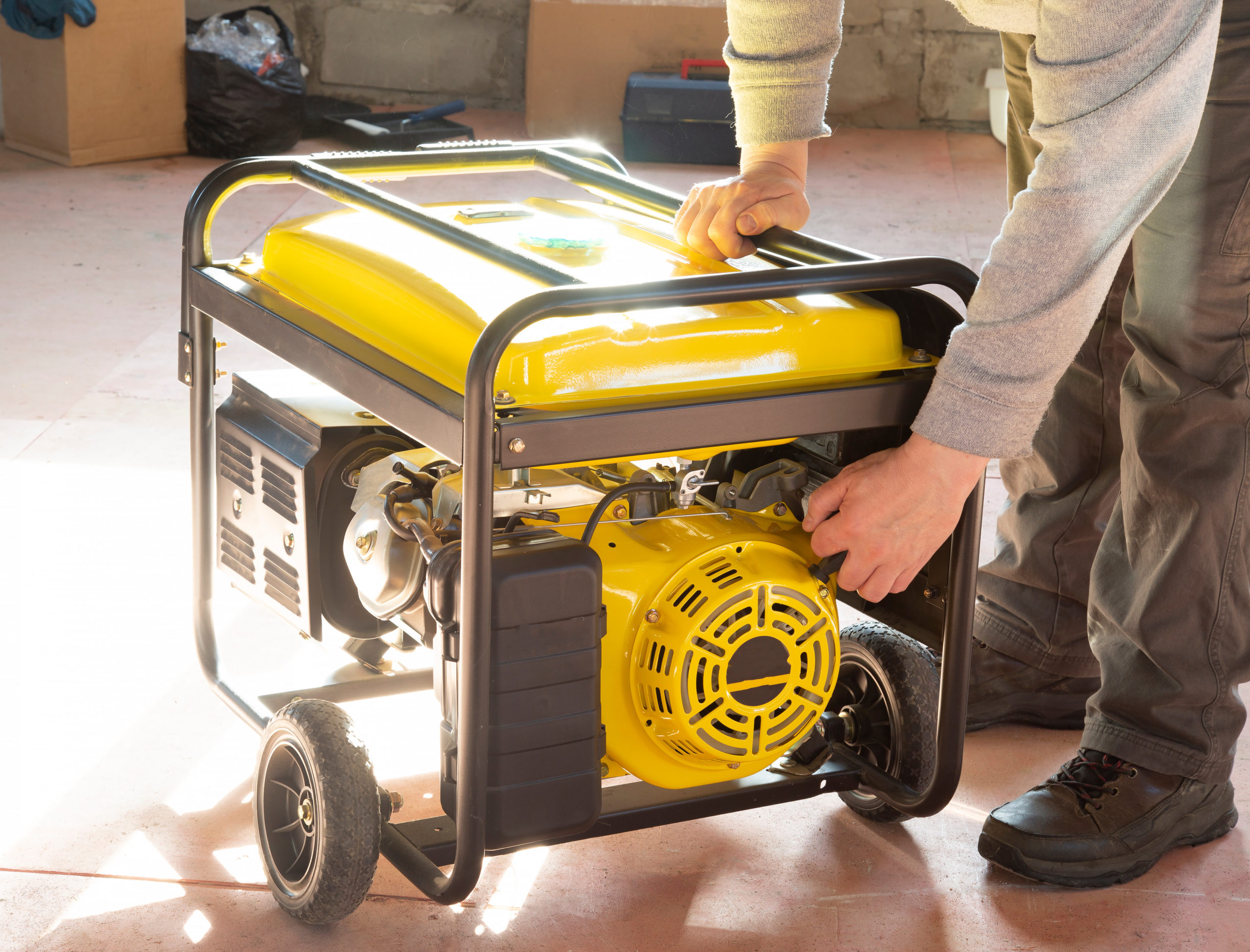 man using generator