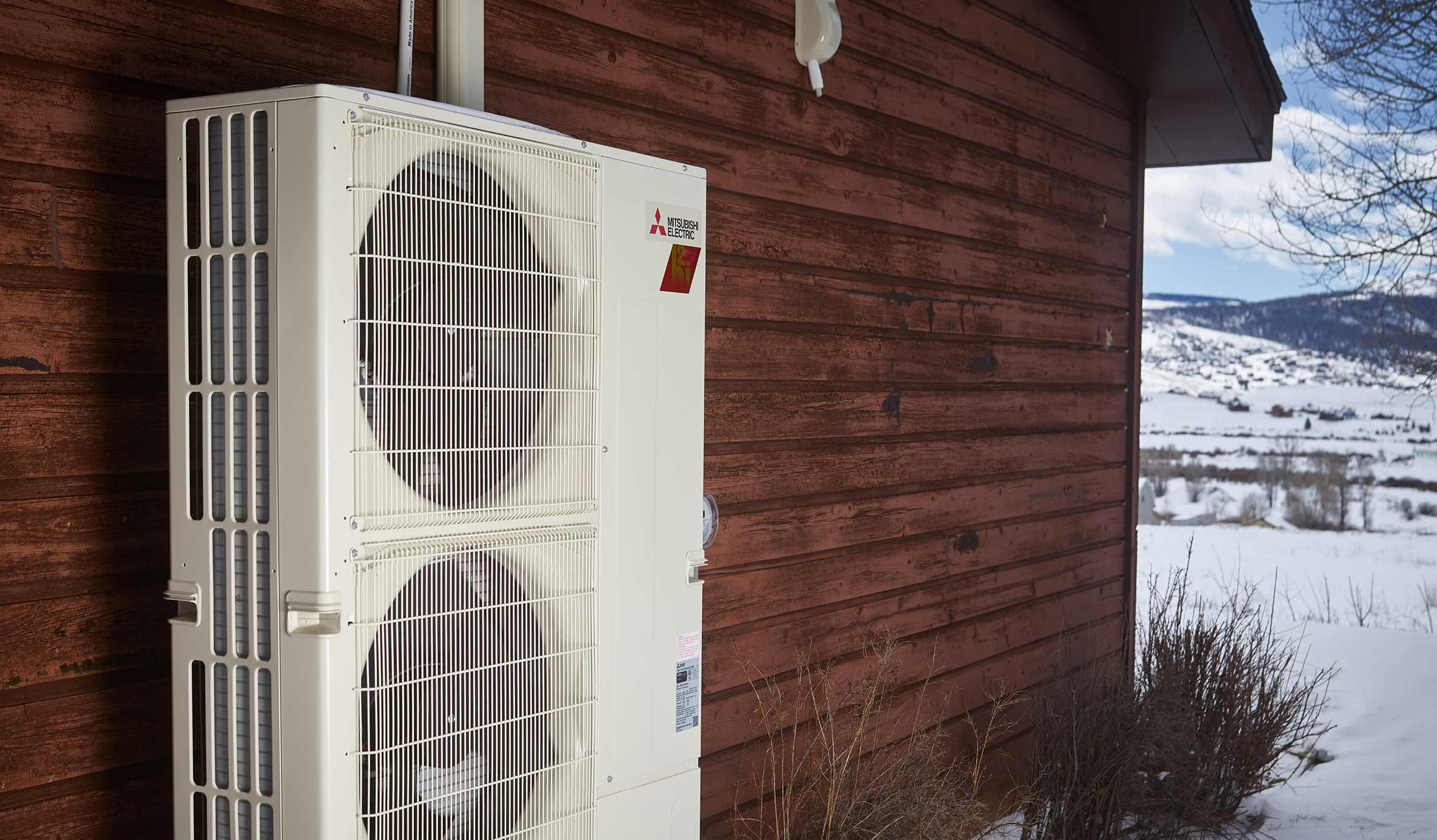 heat pump on external wall