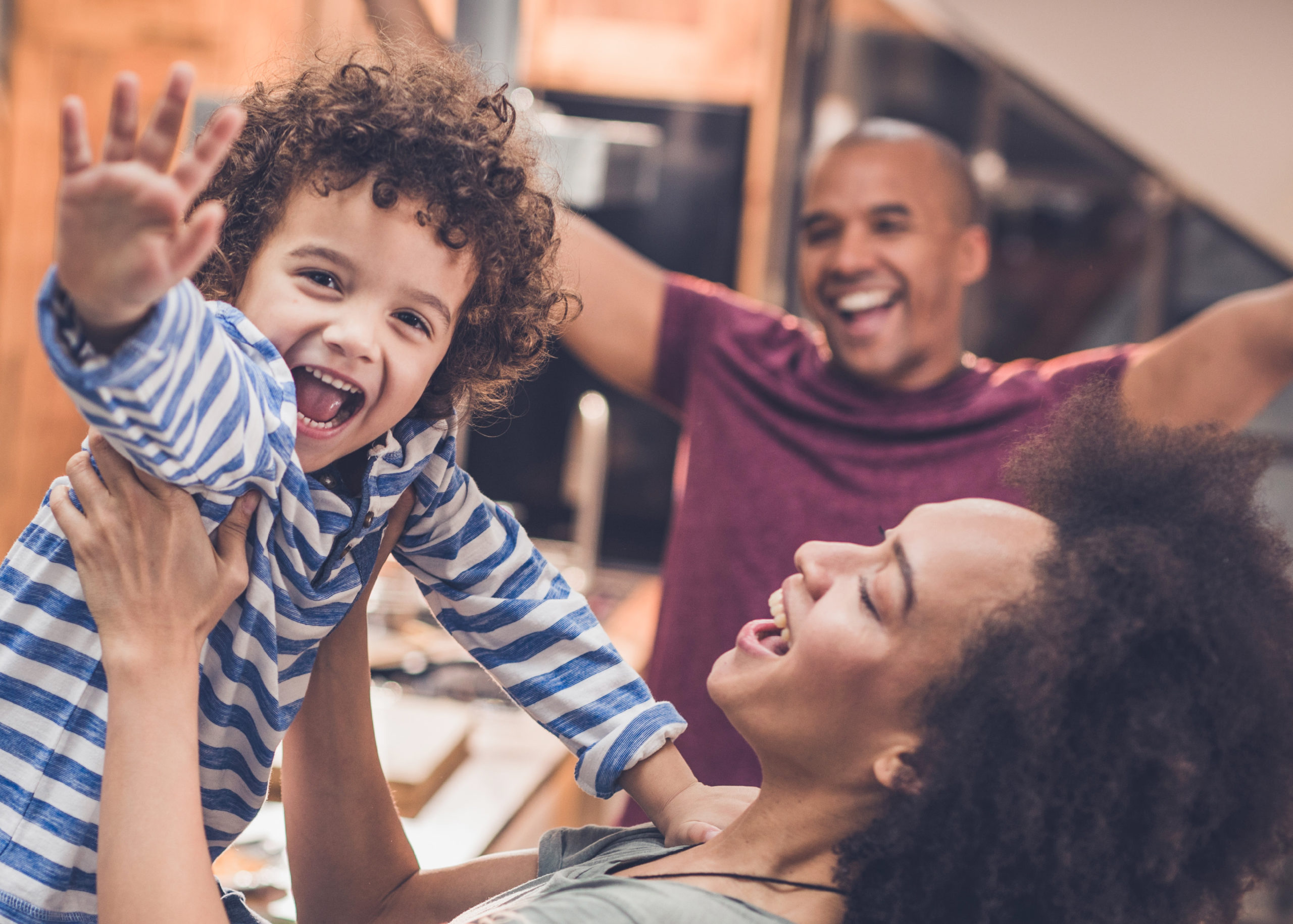 happy family smiling together