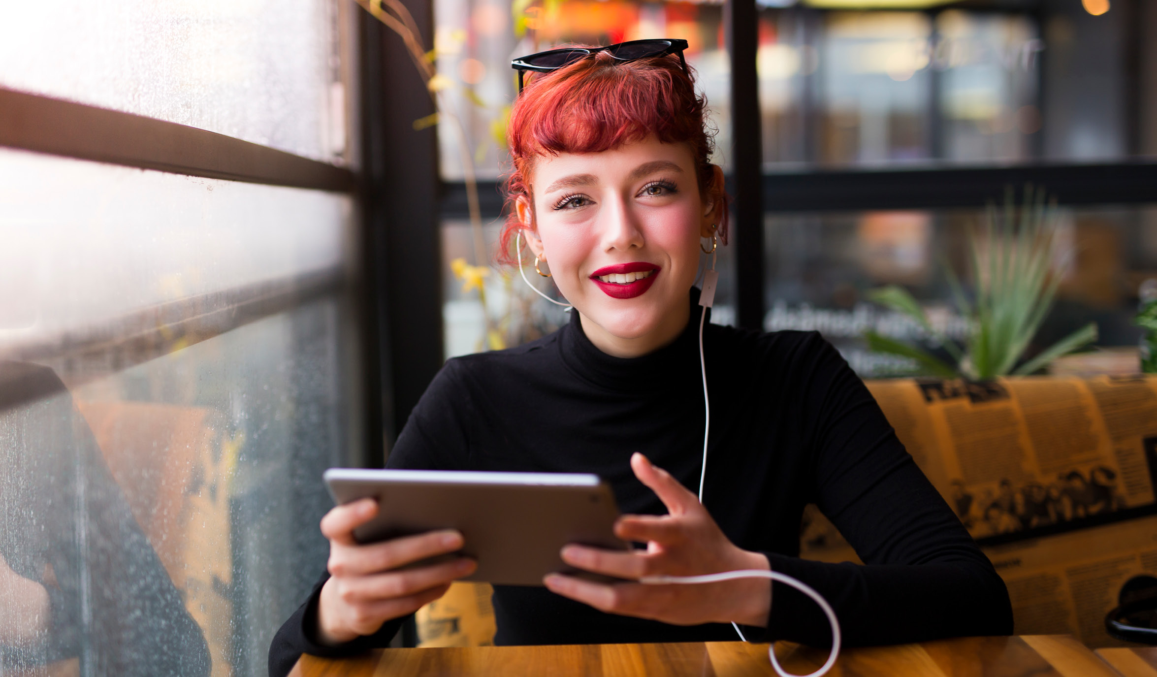 woman using a tablet