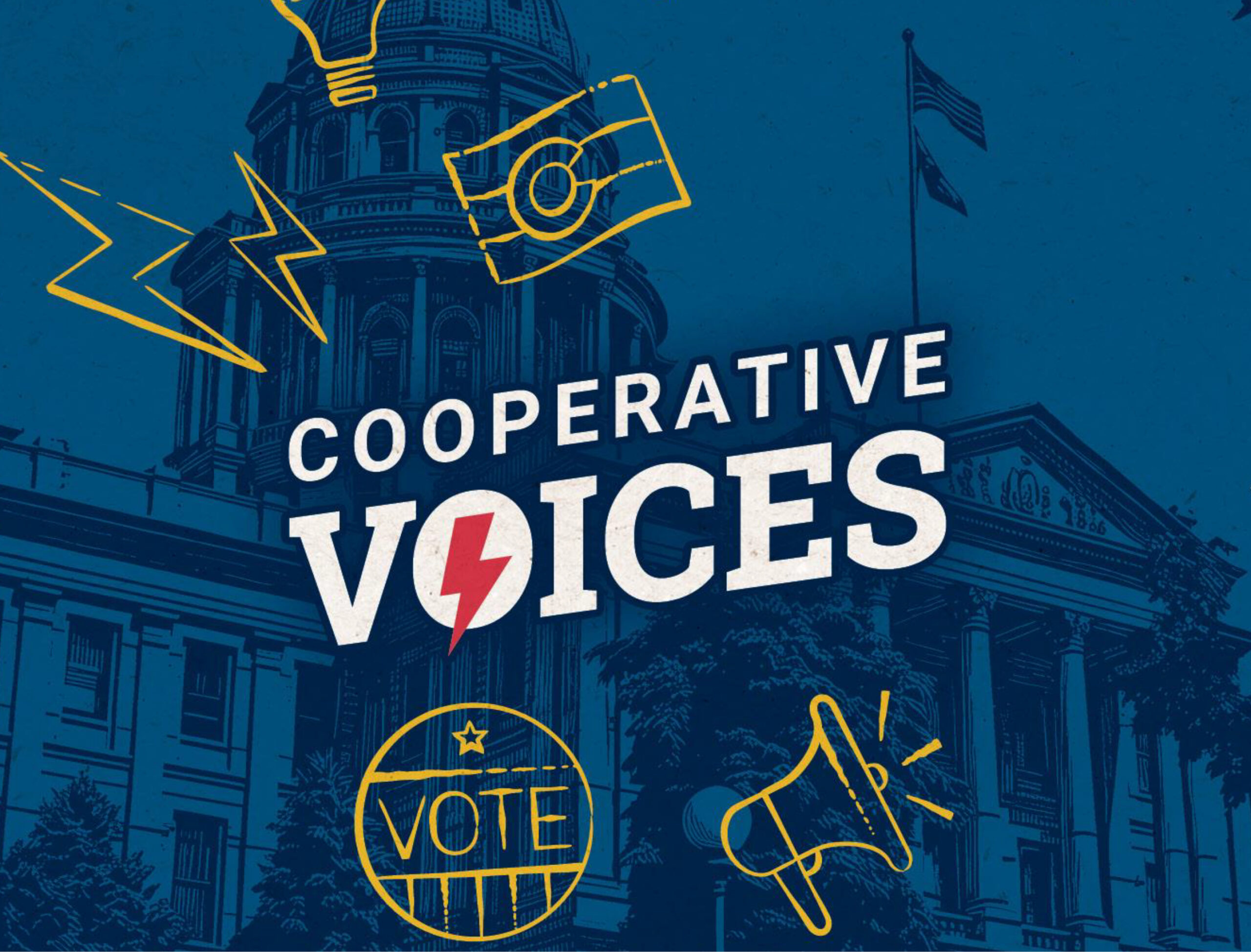 Image of Colorado State Capitol with text and graphic overlay.