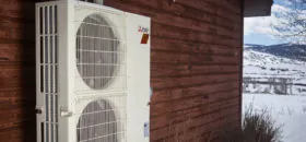 heat pump on external wall