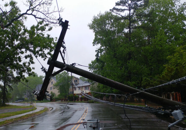 Downed Power Line In Residential Area