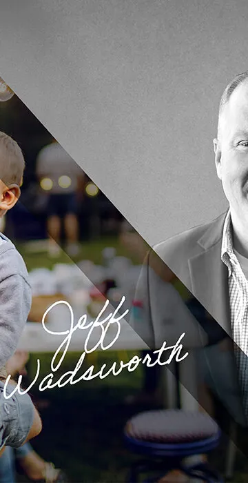 CEO Viewpoint Header Image: Your Low-Cost Provider - image of PVREA CEO & a stock image of a man holding a child