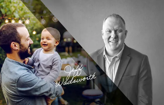 CEO Viewpoint Header Image: Your Low-Cost Provider - image of PVREA CEO & a stock image of a man holding a child