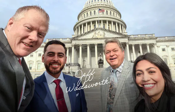PVREA CEO, PVREA Employee and his wife, & PVREA board member pose at the Capitol.