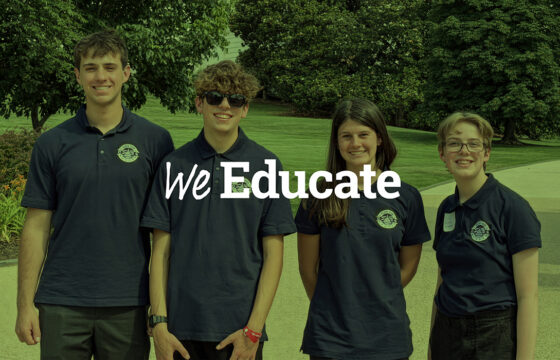 PVREA 2026 youth tour representatives with 'We Educate' text overlay.